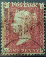 GREAT BRITAIN - Canceled Penny Red - Plate 191 - Sc# 33, SG# 43 - Queen Victoria 1p - Used Stamps