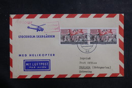 ALLEMAGNE - Enveloppe Par Hélicoptère En 1955, Affranchissement Plaisant  - L 39858 - Cartas