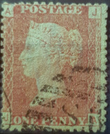 GREAT BRITAIN - Canceled Penny Red - Plate 121 - Sc# 33, SG# 43 - Queen Victoria 1p - Usati