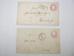 BOXBERG,   2 Klare Verschiedene  Stempel Auf 2 Ganzsachen - Postal  Stationery