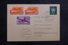 LIECHTENSTEIN - Entier Postal + Compléments Par Hélicoptère En 1960 , Affranchissement Et Cachets Plaisants - L 39879 - Briefe U. Dokumente