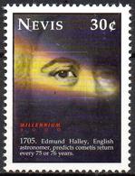 NEVIS - 1v Mint MNH** - Edmond Halley Comet Prediction Geophysics Mathematics Astronomy Meteorology - Astronomy