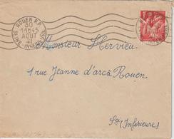 Lettre 1941 De Rouen Pour Rouen Oblit. RBV - 1921-1960: Modern Period