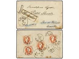 AUSTRIA. 1880 (Jan 16). Cover From Gorz To The Poste Restante At Rio De Janeiro With, On Reverse 1867-74 5kr. Red (4) Al - Andere & Zonder Classificatie