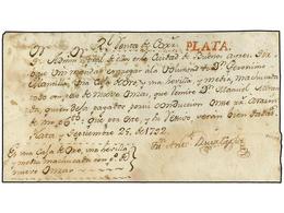 BOLIVIA. 1792 (25 Septiembre). RECIBO DE ENCOMIENDA De LA PLATA A BUENOS AIRES Por Valor De 137 1/2 Pesos, "En Una Caja  - Otros & Sin Clasificación