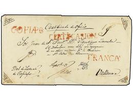 CHILE. 1841 (3 Septiembre). COPIAPO A BALLENAR. Sobre De Carta Certificada Con Las Marcas COPIAPO FRANCA Y CERTIFICASION - Other & Unclassified