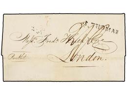 ANTILLAS DANESAS. 1818 (Nov. 18). ST. THOMAS To LONDON. Entire Letter Bearing B.P.O. Straightline Cancel ST. THOMAS. Fin - Other & Unclassified