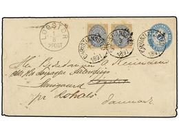 ANTILLAS DANESAS. 1891. CRISTIANSSTED To LOGSTOR And Redirected. Postal Stationary Envelope Uprated With Two Stamps Of 4 - Autres & Non Classés