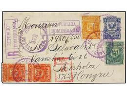 REPUBLICA DOMINICANA. Sc.88, 89 (2), 91. 1892. PUERTO PLATA A HUNGRÍA. Sobre De 5 Ctvos. Azul Con Franqueo Adicional De  - Autres & Non Classés