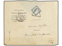 FRANCIA. 1883. PARÍS Carta Sin Franqueo Tasada A La Llegada Con Sello De 60 Cts. Azul (Yv. 9). Sobre Con Defectos, Sello - Other & Unclassified