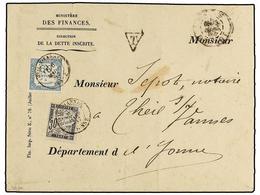 FRANCIA. 1887. PARÍS A THEIL S. VANNES. Sobre Sin Franqueo Tasado A La Llegada Con Sellos De 30 Cts. Negro Y 60 Cts. Azu - Otros & Sin Clasificación