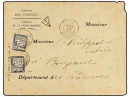 FRANCIA. 1888. PARÍS A BOULZICOURT. Sobre Sin Franqueo, Tasado A La Llegada Con Sellos De 30 Cts. Negro Y 60 Cts. Negro  - Autres & Non Classés