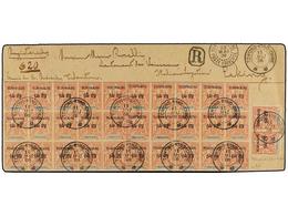 INDOCHINA FRANCESA. 1908. TCH'ONG To PEKING. 10 Cts. Orange And Blue Overpr. TCHONGKIN. Block Of 30 (15+15) Plus Two Sta - Otros & Sin Clasificación