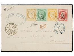 MARTINICA. 1872. ST. PIERRE To PARIS. Endorsed "2" At Top Left Denoting The Double Rate, In This Case Via British Packet - Sonstige & Ohne Zuordnung