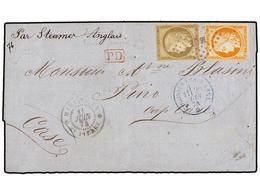 MARTINICA. 1874. MARTINICA A FRANCIA. Circulada Con Sellos Franceses De 30 Cts. Castaño Y 40 Cts. Naranja (defecto En Es - Other & Unclassified