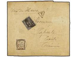 TAHITI. 1894. PARÍS A PAPEETE (Tahiti). Faja De Prensa Con Franqueo De 1 Cto. Tasada A La Llegada Con Sello De 10 Cts. C - Other & Unclassified