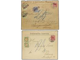 ALEMANIA. 1894-97. Two Covers Franked With 10 Pf. Red Taxed On Arrival With Swiss 5 + 20 Cts. Yellow Green And 3 + 20 Ct - Autres & Non Classés