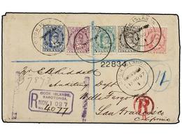 COOK. Sg.6/10. 1897. RAROTONGA To SAN FRANCISCO. Envelope Franked With 1d., 1 1/2d., 2 1/2d., 5d. And 10d. Stamps Tied B - Sonstige & Ohne Zuordnung