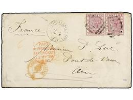 COSTA DE ORO. 1879. CAPE COAST To FRANCE. 4 D. Lilac (2) Cancelled With Oval "566" And Marked PAID AT CAPE COAST CASTLE  - Autres & Non Classés