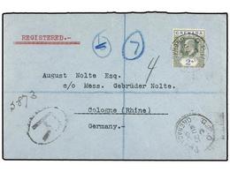 GRENADA: GRENADINAS. Sc.74. 1906. GRENADA To GERMANY. Envelope Franked With 2/- Green And Blue Stamp, Arrival On Reverse - Otros & Sin Clasificación
