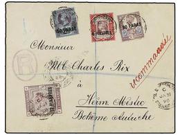 LEVANTE: CORREO INGLES. Sg.1/3, 6. 1898. CONSTANTINOPLA To ALEMANIA. 40 Pa., 80 Pa., 4 Pi And 12 Piastres. Rare Franking - Other & Unclassified