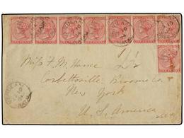 NATAL. Sg.66. 1894. VERULAM To U.S.A. 1 D. Red (8) Tied By VERULAM/NATAL Cds. Arrival On Reverse. - Autres & Non Classés