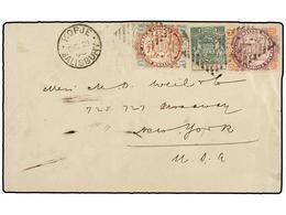 AFRICA DEL SUR. 1896. KOPJE To NEW YORK. Envelope Franked With 1 D., 2 D. And 6 D. Stamps Tied By Numeral "1" In Bars An - Otros & Sin Clasificación