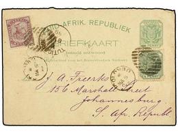 AFRICA DEL SUR: INGLESA. 1898. COLOMBO To JOHANESBURG. 1/2 D. Green REPLY CARD Of Sud Africa Uprated With 1/2 D. Stamp,  - Other & Unclassified