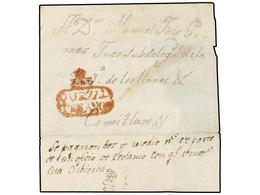 GUATEMALA. 1812 (30 Abril). QUEZALTENANGO A COMITAN. Marca F VII/QUEZAL/TENANGO En Rojo (nº 3). Al Dorso Manuscrito "se  - Other & Unclassified