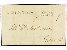 GUATEMALA. 1856. ESCUINTA A GUATEMALA. Carta Completa Con Texto, Marcas ESCUINTA Y FRANCO. - Autres & Non Classés