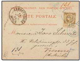 HAITI. Sc.9. 1885. CAP HAITIEN A VIENA (Austria). Tarjeta Postal Oficial Franqueada Con Sello De 3 Cts. Bistre, Mat. CAP - Sonstige & Ohne Zuordnung