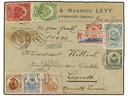 HAITI. 1889. PORT AU PRINCE A CANSO (Nueva Escocia, Canadá). Carta Certificada. ESPECTACULAR Franqueo. - Other & Unclassified