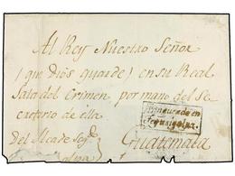 HONDURAS. (1815 CA.). FRONTAL (con Parte De La Envuelta Posterior) Circulado A GUATEMALA. Marca FRANQUEADO EN/TEGUCIGALP - Otros & Sin Clasificación