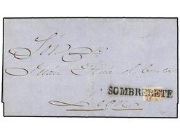 MEXICO. Sc.5a. 1858. SOMBRERETE A LEÓN. 8 Reales Violeta, Cuarto De Sello Para Ser Usado Como 2 Reales, Mat. Lineal SOMB - Sonstige & Ohne Zuordnung