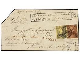 MEXICO. Sc.49, 51. 1869. COLIMA A MICHOACHÁN. Frente De Carta CERTIFICADA Franqueada Con Sellos De 50 Cents. Negro S. Am - Sonstige & Ohne Zuordnung