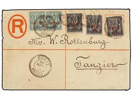 MARRUECOS FRANCES. Yv.2 (2), 3 (3). 1897. RABAT A TANGER. Entero Postal De Certificados De Gibraltar Habilitado 20 Cts.  - Otros & Sin Clasificación