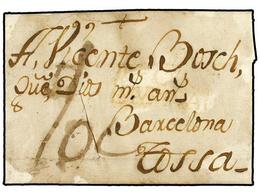 ESPAÑA. 1789. TERRITORIOS ESPAÑOLES EN EL NORTE DE ÁFRICA. ORAN (Argelia) A TOSSA (Catalunya). Carta Completa Con Texto  - Sonstige & Ohne Zuordnung