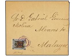 MARRUECOS. (1895 CA.). Sobre Circulado De MELILLA A MÁLAGA. Sello De Franquicia Postal Del Ejército Expedicionario Con M - Other & Unclassified