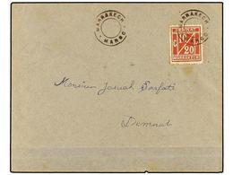 MARRUECOS: CORREO LOCAL. Yv.1. (1907 CA.). MARRAKECH A DEMNAT. Carta Filatélica Con Sello Local 10/20 Cts., Mat. MARRAKE - Autres & Non Classés