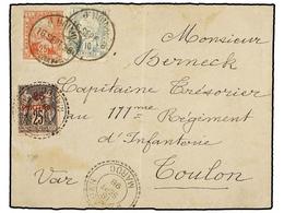 MARRUECOS: CORREO LOCAL. Yv.47, 51B. 1898. MARRAKECH A FRANCIA. Circulada Con Sellos Locales De 10 Cts. Gris Azulado Y 2 - Other & Unclassified