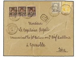 MARRUECOS: CORREO LOCAL. Yv.48 (2), 51. 1896. MARRAKECH A FRANCIA. Carta Certificada Circulada Con Sellos Locales De 20  - Otros & Sin Clasificación