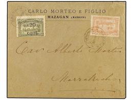 MARRUECOS: CORREO LOCAL. Yv.54, 61c. 1898. MAZAGÁN A MARRAKECH. Sobre Circulado Con Sellos Locales De 10 Cts. Rosa Y 20  - Other & Unclassified