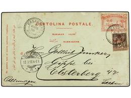 MARRUECOS: CORREO LOCAL. 1898. CASABLANCA A ALEMANIA. Entero Postal Del Servicio Local De 10 Cts. Rosa Junto A Un Sello  - Sonstige & Ohne Zuordnung