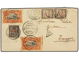 MARRUECOS: CORREO LOCAL. Yv.62 (2). 1900. MARRAKECH A TANGER. Circulada Con Sellos Locales De 5 Cts. Naranja Y Negro (2) - Other & Unclassified