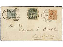 MARRUECOS: CORREO LOCAL. Yv.121. 1893. TANGER A LARACHE. Sobre Con Sello Local De 5 Cts. Verde Y Sellos Del Correo Españ - Sonstige & Ohne Zuordnung