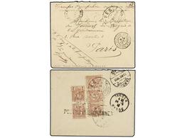 MARRUECOS: POSTES CHERIFIENNES. Yv.10 (5). 1913. FEZ A PARÍS. Sobre Circulado Con Cinco Sellos De 2 Cts. Rojo, Mat. Fech - Andere & Zonder Classificatie