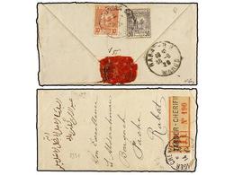 MARRUECOS: POSTES CHERIFIENNES. Yv.6, 12. 1920. TANGER A RABAT. Carta Local Circulada Con Sellos De 10 Cts. Rojo, 50 Cts - Other & Unclassified