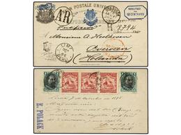 PERU. 1895. LIMA A HOLANDA. Entero Postal De 2 Ctvos. Con Franqueo Adicional Al Dorso De 1 Ctvo. (2) Y 5 Ctvos. (3) Circ - Altri & Non Classificati