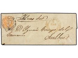 FILIPINAS. Ed.1. 1858. MANILA To SULBEC. Folded Letter Franked With Very Well Margined 5 Cuartos Orange Tied With Circul - Other & Unclassified