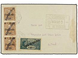 PORTUGAL: ST THOMAS & PRINCE. 1919. ST. THOME Correo Interior. 2 1/2 C. S. 15 Cts. Castaño. Tira Vertical De Tres, Sello - Other & Unclassified